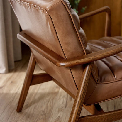 Julian Bowen Marshall Ribbed Accent Chair in brown