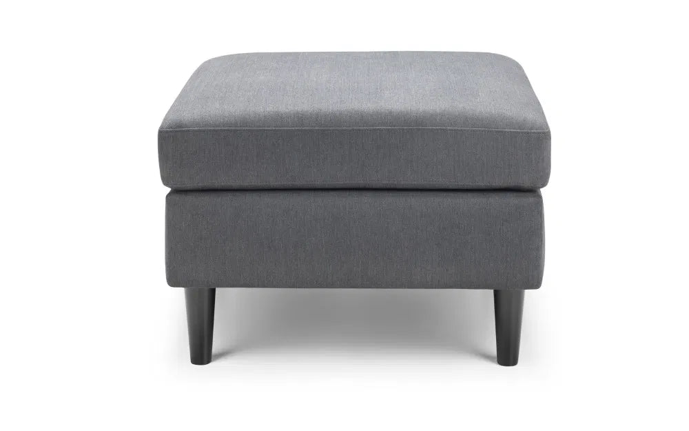 Julian Bowen 3-Seater Soft Touch Grey Linen Fabric Sofa & Ottoman | Marant Range | Wood Velvet