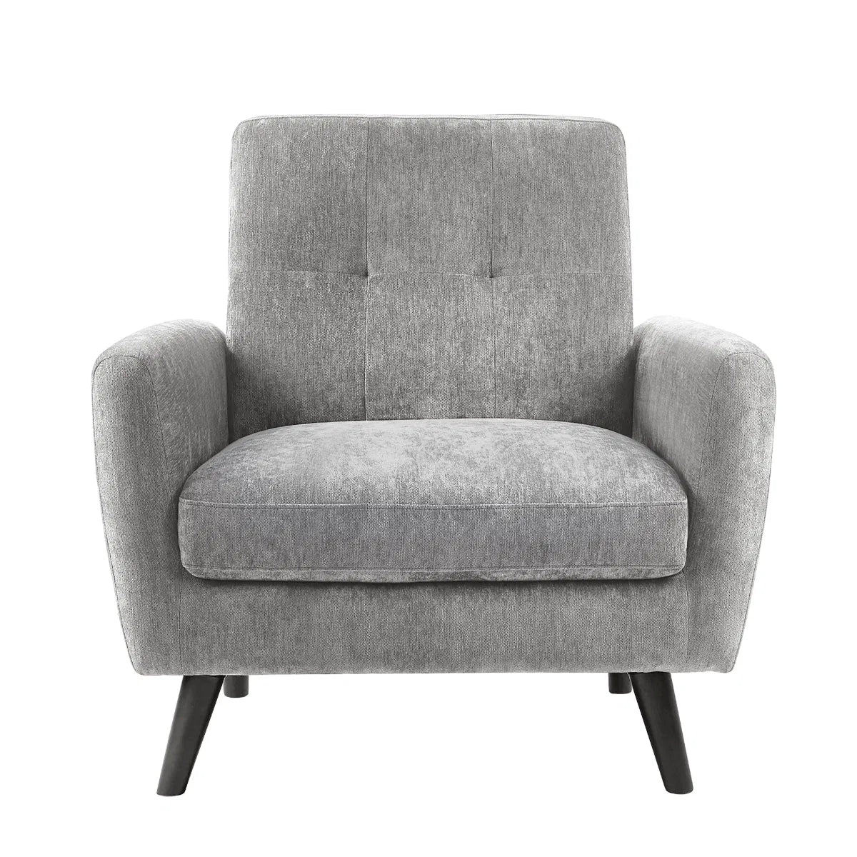 Compact Retro Chic Fabric Armchair In Grey | Monza | Julian Bowen - Wood Velvet