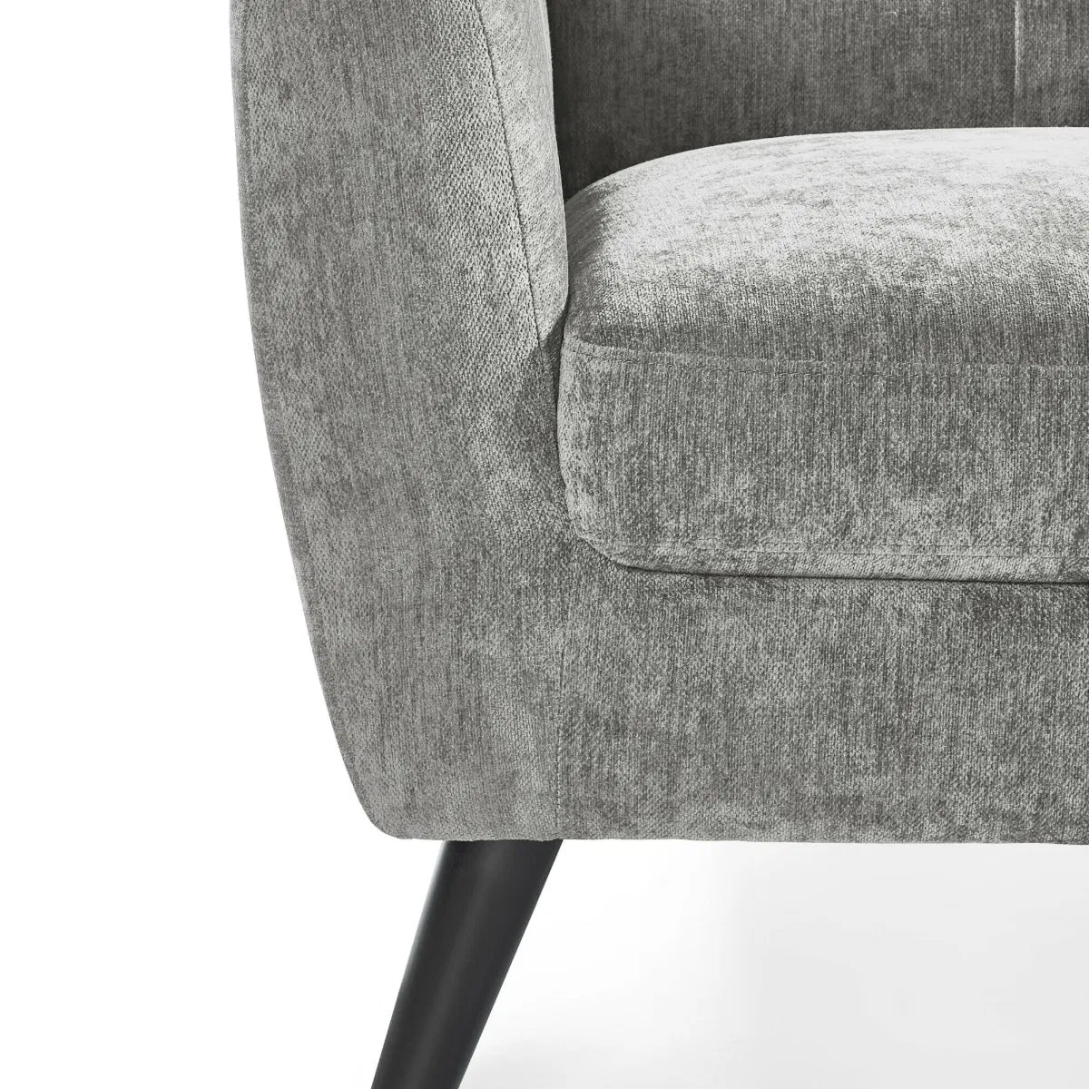 Compact Retro Chic Fabric Armchair In Grey | Monza | Julian Bowen - Wood Velvet
