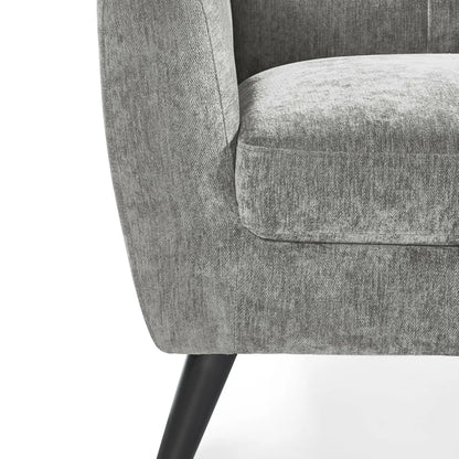 Compact Retro Chic Fabric Armchair In Grey | Monza | Julian Bowen - Wood Velvet