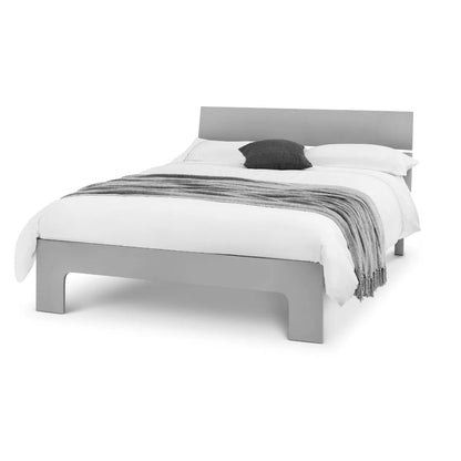 Ultra Chic High Gloss Wood Bedframe In Grey | Double | King-size | Manhattan
