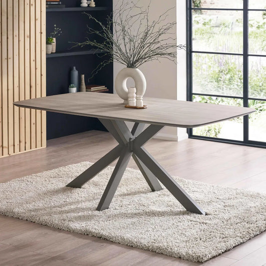 Weathered Oak Asymmetrical Dining Table | Noah | Julian Bowen
