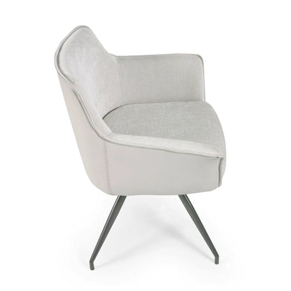 Soft Ivory Chenille & Faux Leather Dining Chair | Noah | Julian Bowen