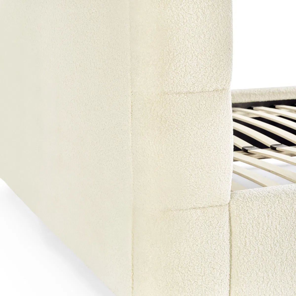 Julian Bowen Oberon Cream Bouclé Bed Frame | Double | King-size - Wood Velvet