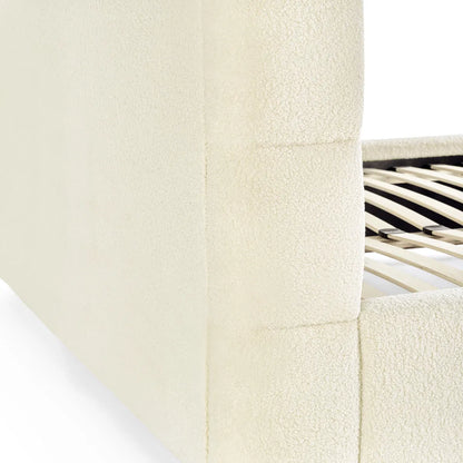 Julian Bowen Oberon Cream Bouclé Bed Frame | Double | King-size - Wood Velvet