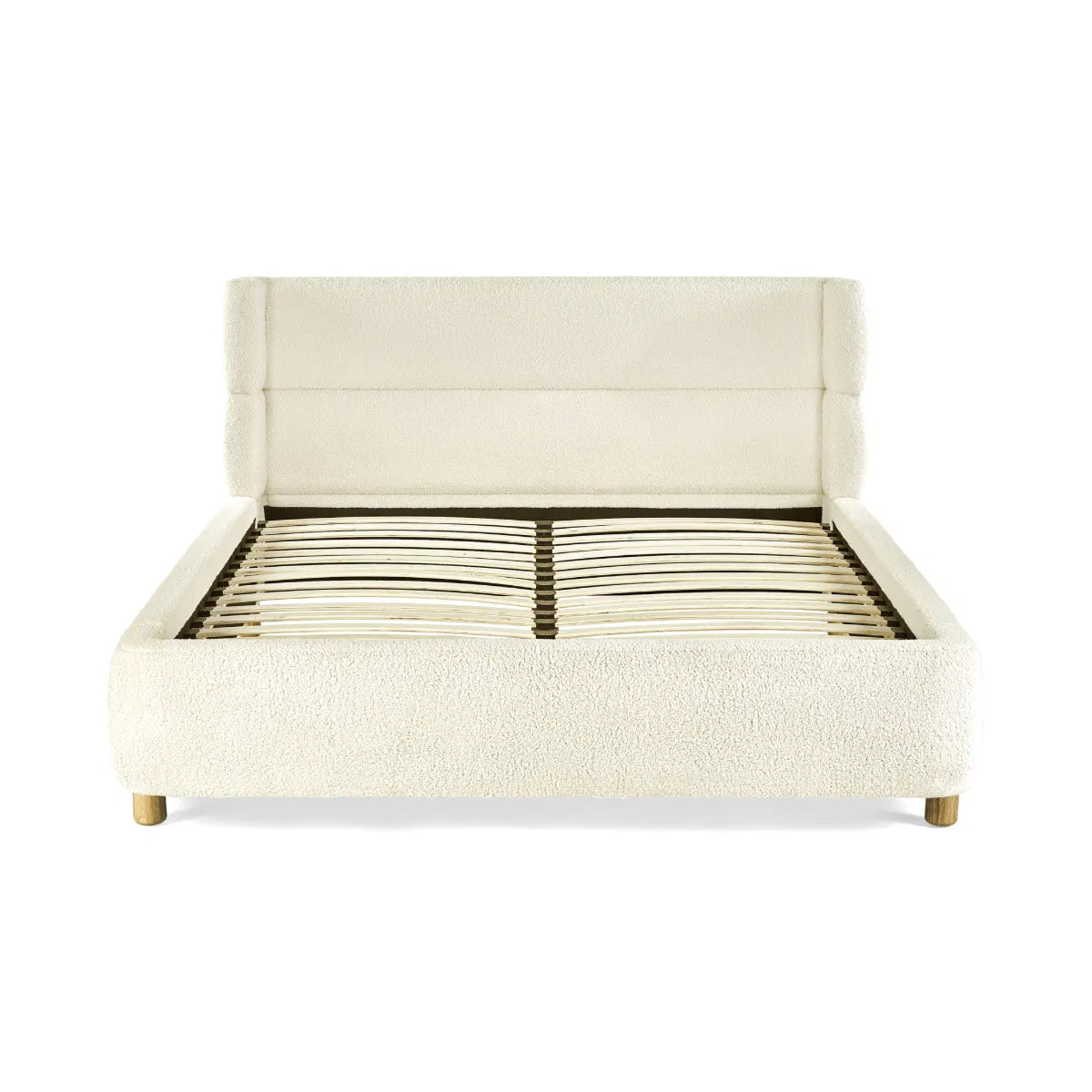 Julian Bowen Oberon Cream Bouclé Bed Frame | Double | King-size - Wood Velvet
