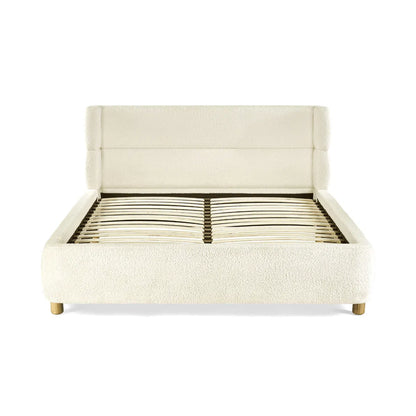 Julian Bowen Oberon Cream Bouclé Bed Frame | Double | King-size - Wood Velvet