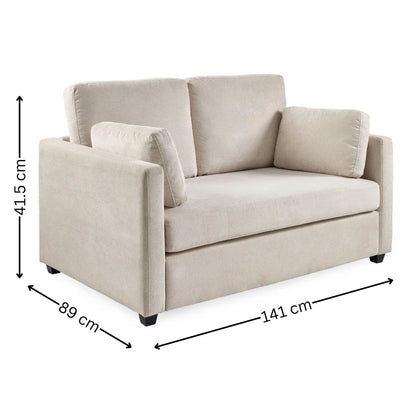 Julian Bowen 2 Seater Compact Sofa In Grey-beige Chenille | Ottilie Range | Wood Velvet
