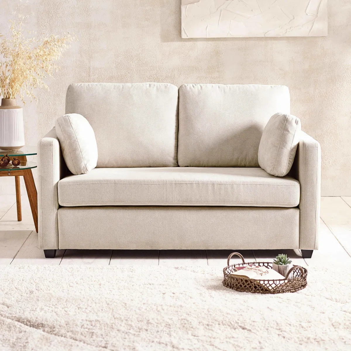 Julian Bowen 2 Seater Compact Sofa In Grey-beige Chenille | Ottilie Range | Wood Velvet