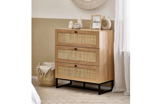 Julian Bowen Padstow 3 Drawer Rattan Chest