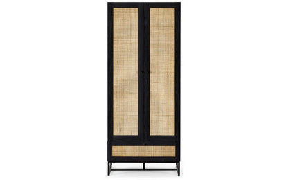 Julian Bowen Padstow Rattan Double Wardrobe In Black