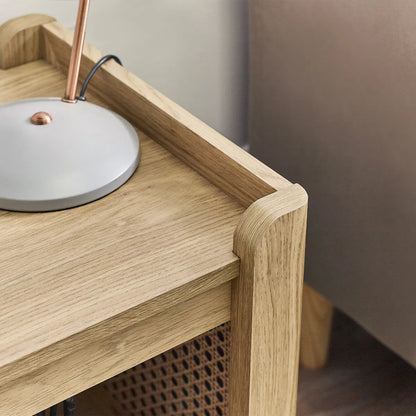 Julian Bowen Bohemian Lamp Table With Removable Shelf In Rattan Effect | Sydney Range | Wood Velvet