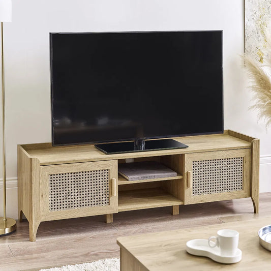 Julian Bowen Bohemian Media Unit In Rattan Effect | Sydney Range | Wood Velvet