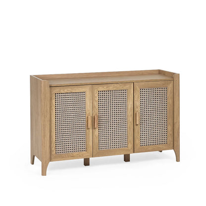 Julian Bowen Bohemian 3 Door Sideboard In Rattan Effect | Sydney Range | Wood Velvet
