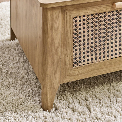 Julian Bowen Bohemian 2 Drawer Coffee Table In Rattan Effect | Sydney Range | Wood Velvet
