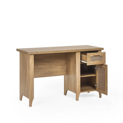 Julian Bowen Bohemian Office Desk/Dressing Table In Rattan Effect | Sydney Range | Wood Velvet