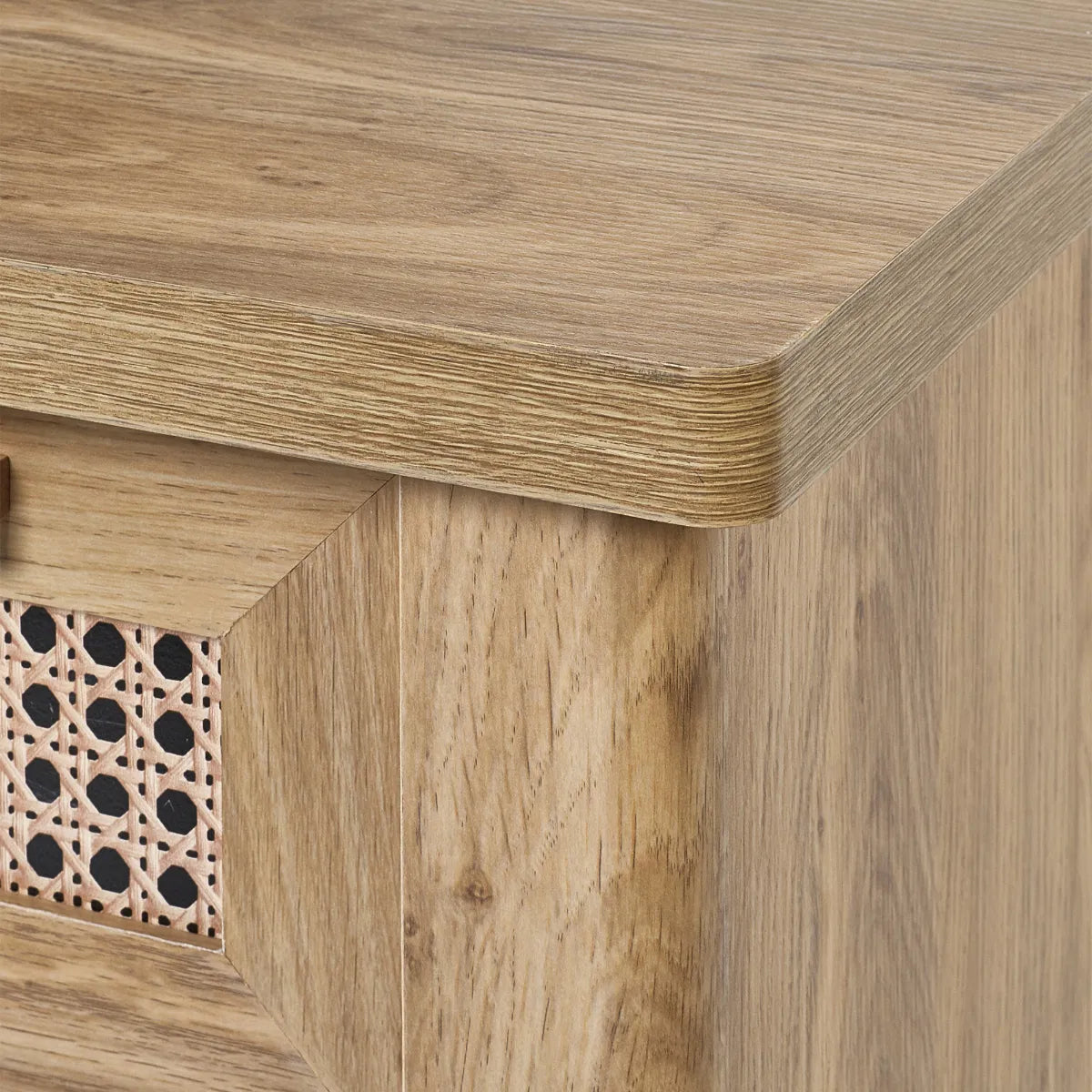 Julian Bowen Bohemian Office Desk/Dressing Table In Rattan Effect | Sydney Range | Wood Velvet