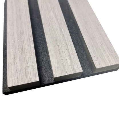 Acoustic Slatted Wall Panels - Ash Grey