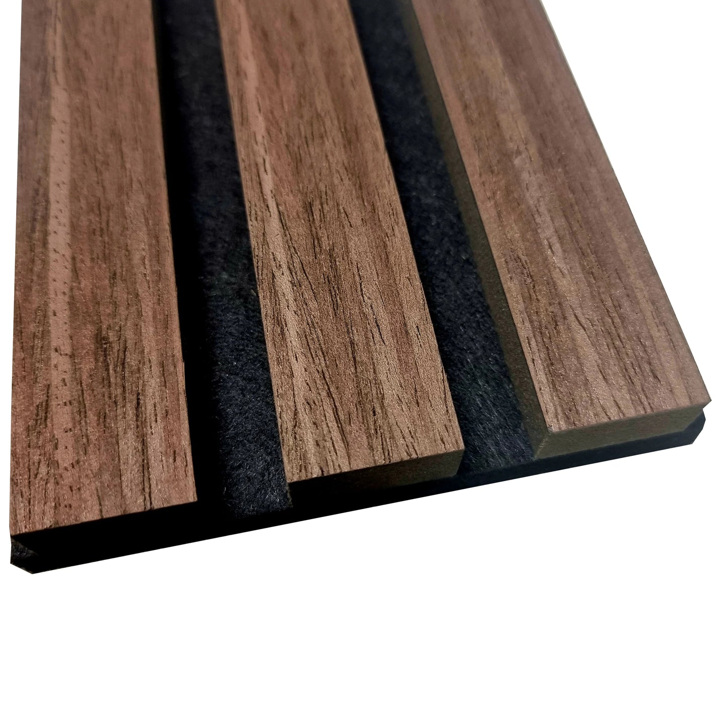 Acoustic Slatted Wall Panels - Dark Oak