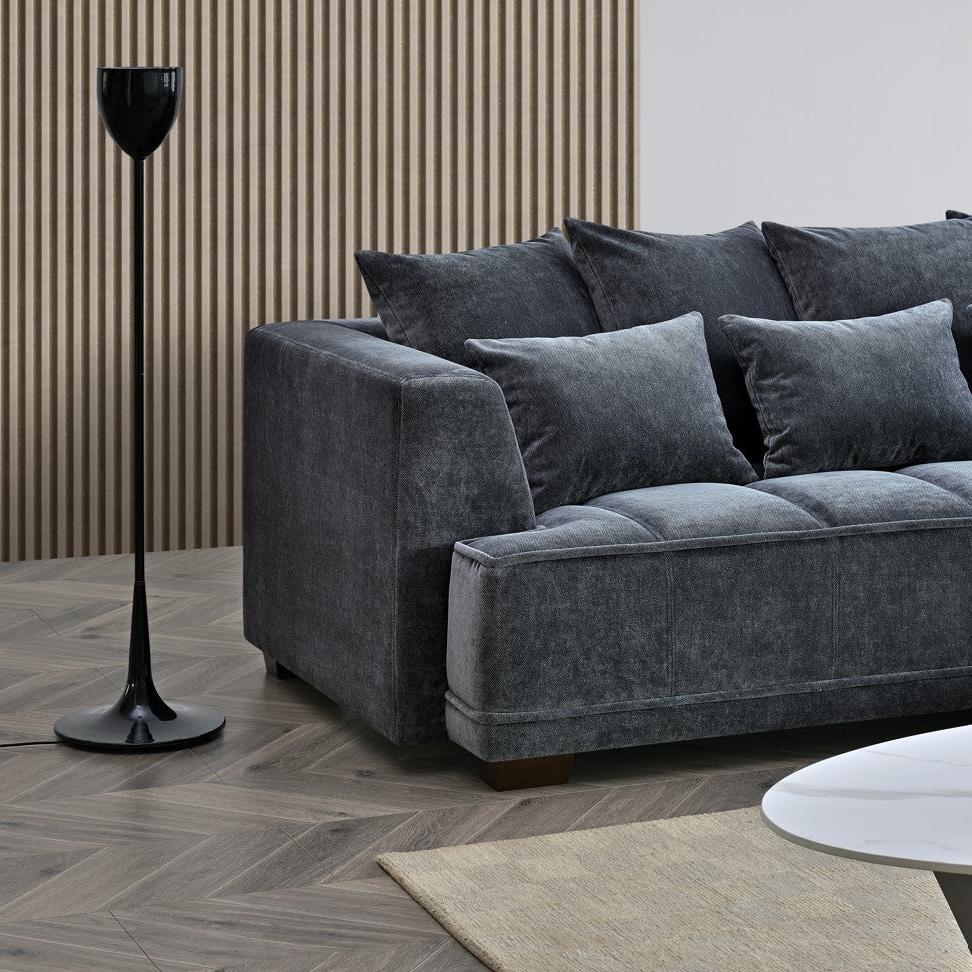 Gramercy Sofa Range in Steel Velvet