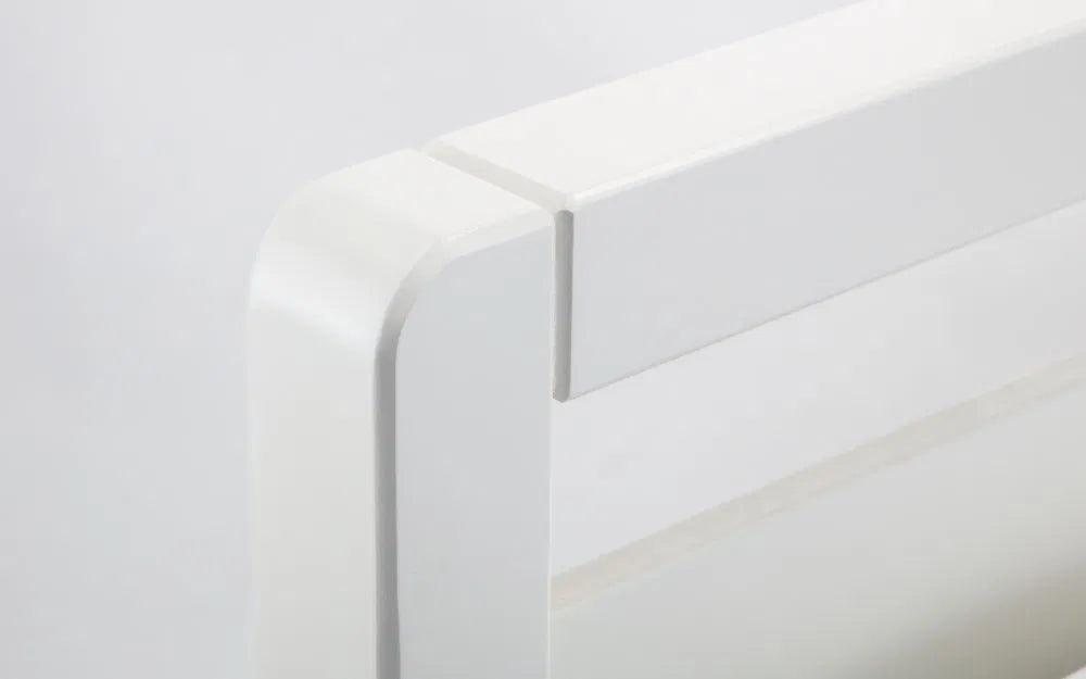 Solid Minimalist Bedframe In White | Venice Double | Julian Bowen - Wood Velvet