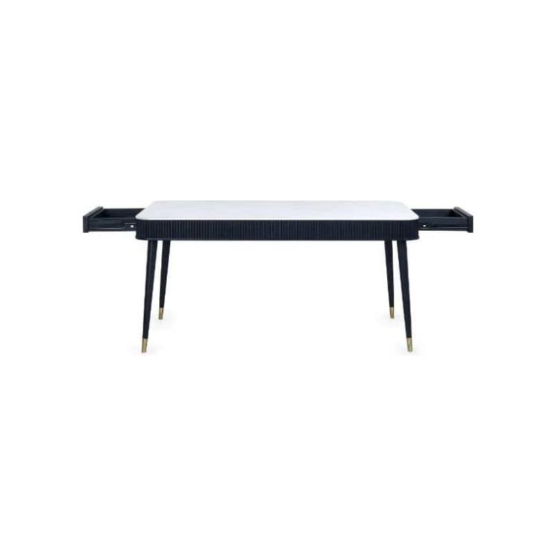 Saint Louis Fluted Stone Top Dining Table - Wood Velvet