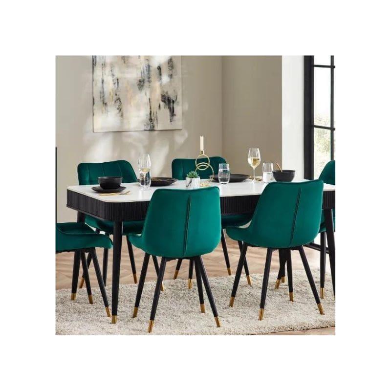 Saint Louis Fluted Stone Top Dining Table - Wood Velvet