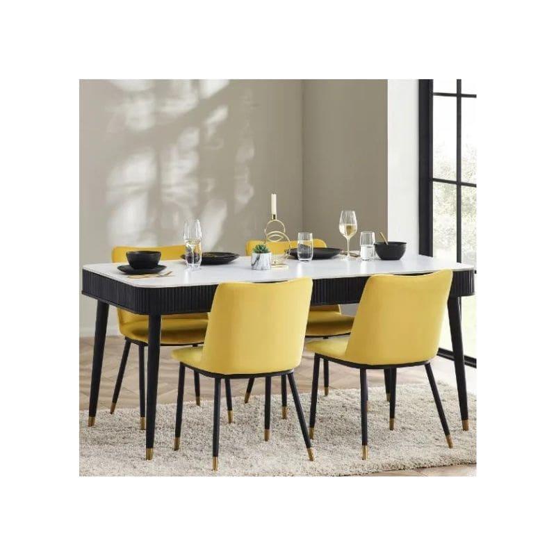 Saint Louis Fluted Stone Top Dining Table - Wood Velvet