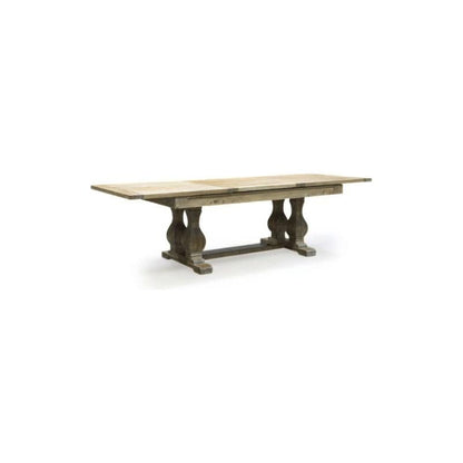 Medieval Style Dark Elm Extending Dining Table