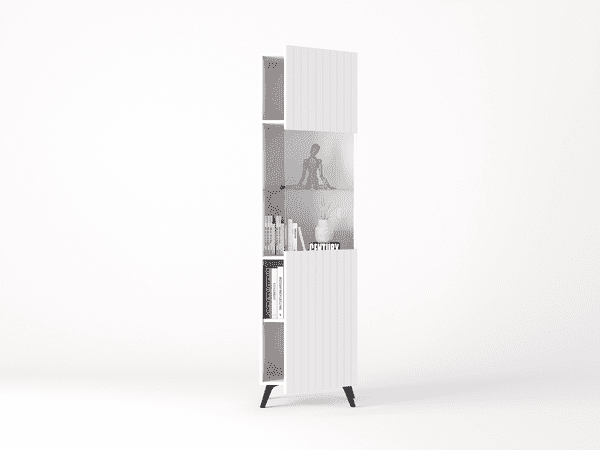 Atlantis Matte White Tall Display Cabinet - Wood Velvet