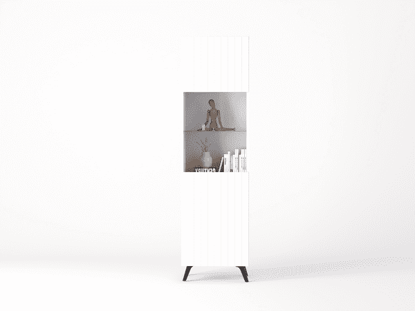 Atlantis Matte White Tall Display Cabinet - Wood Velvet