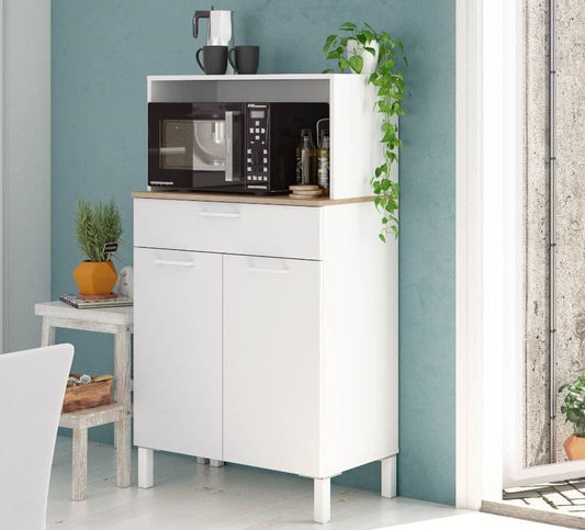 Denby White And Oak 2 Door Utility Kitchen Cupboard - Wood Velvet