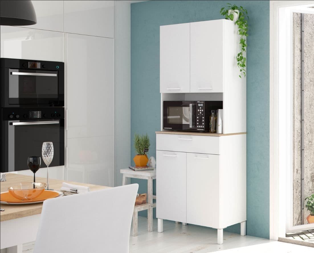 Denby White And Oak 4 Door Utility Kitchen Cupboard - Wood Velvet