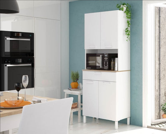 Denby White And Oak 4 Door Utility Kitchen Cupboard - Wood Velvet
