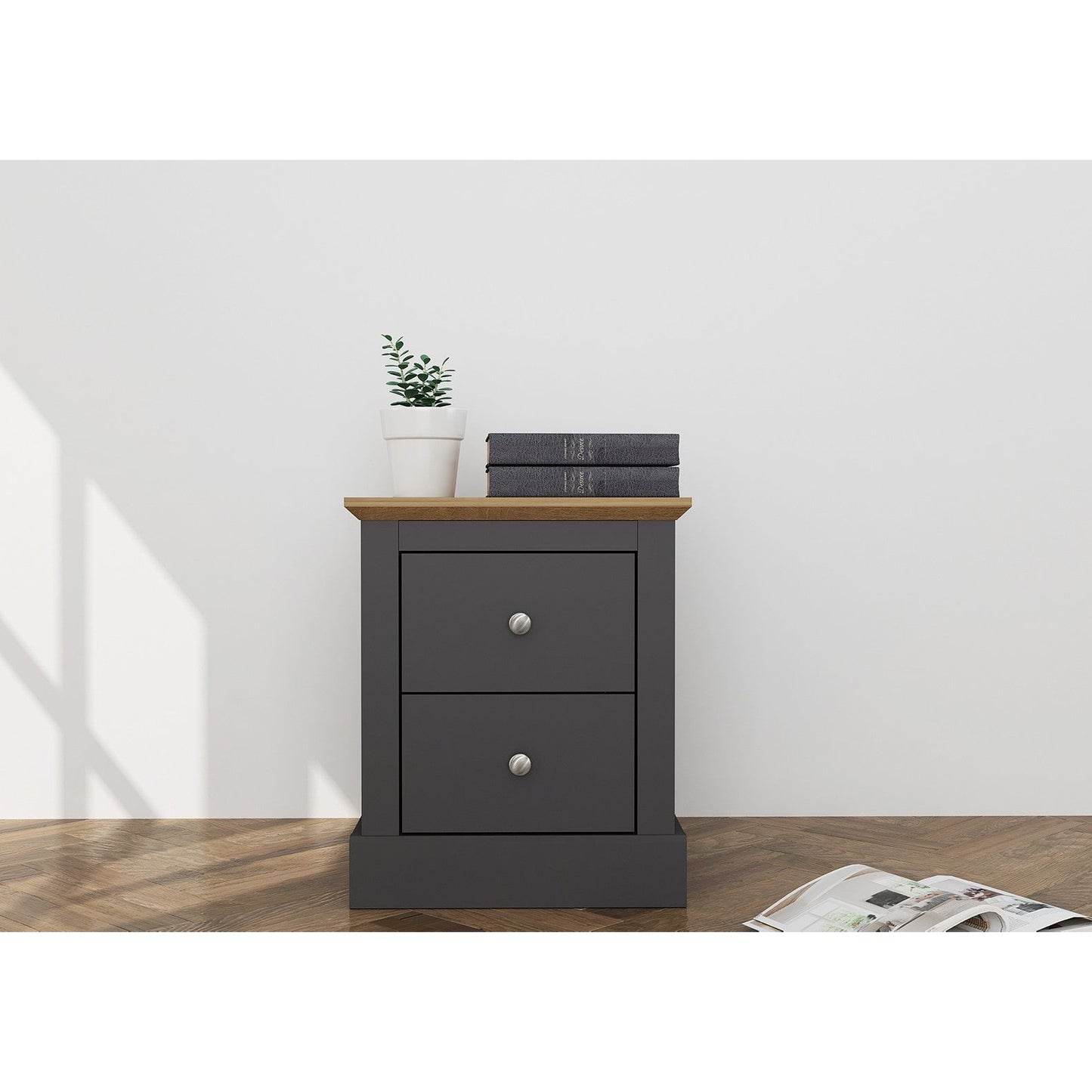 Devonshire Bedside Cabinet - Wood Velvet