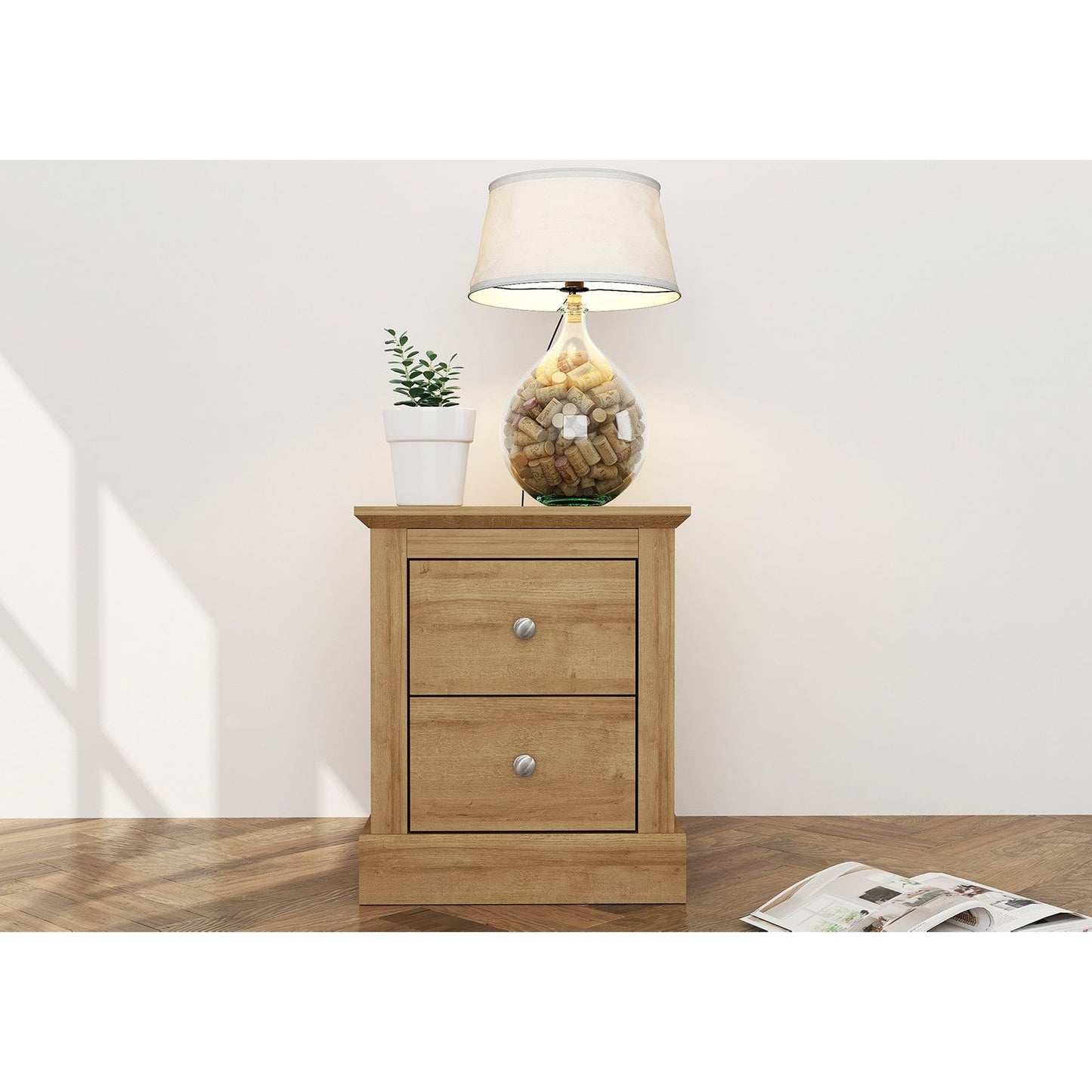 Devonshire Bedside Cabinet - Wood Velvet