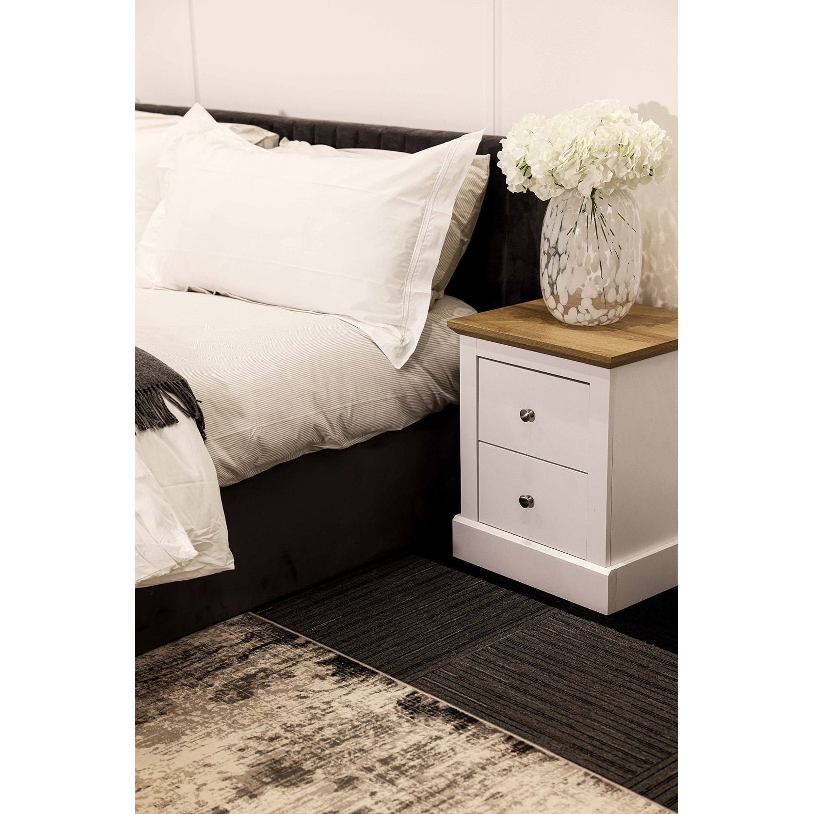 Devonshire Bedside Cabinet - Wood Velvet