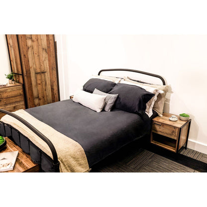 Helston Industrial Chic Bed Frame - Wood Velvet