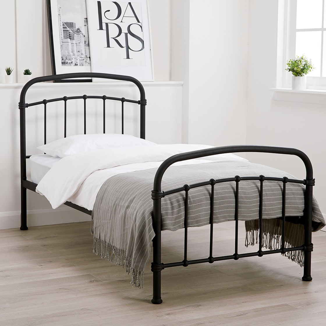 Helston Industrial Chic Bed Frame - Wood Velvet