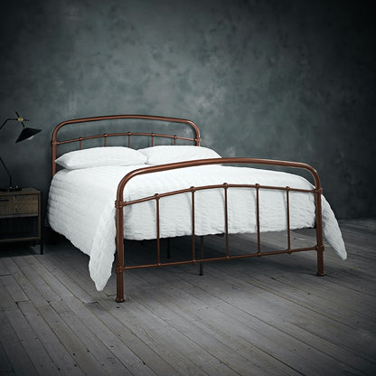 Helston Industrial Chic Bed Frame - Wood Velvet