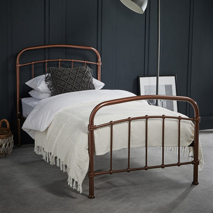 Helston Industrial Chic Bed Frame - Wood Velvet