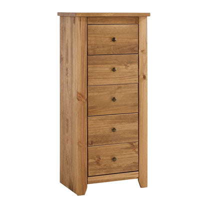 Havana Contemporary Pine Slim Chest of Drawers - Wood Velvet