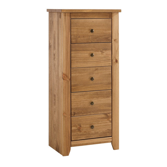 Havana Contemporary Pine Slim Chest of Drawers