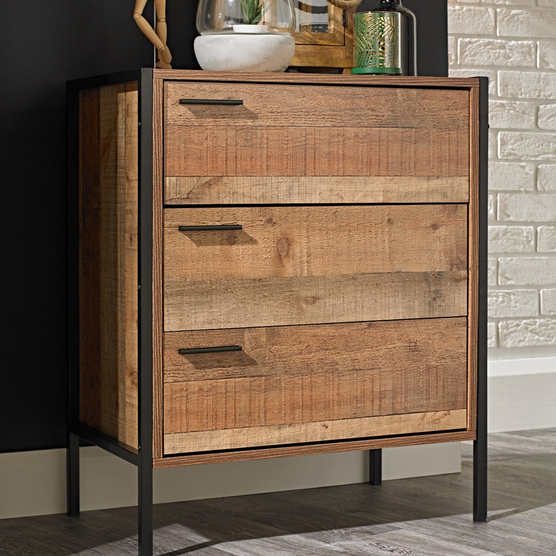 Hoxton 3 Drawer Chest - Wood Velvet