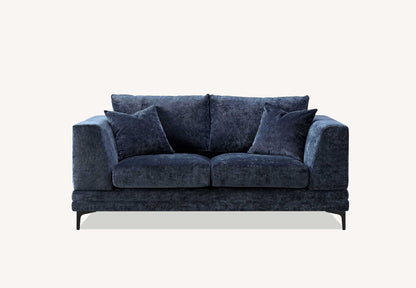 2 & 3 Seater Sofa Pack in Blue Velvet | Lenox Sofa Range | Wood Velvet