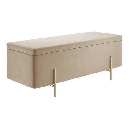 Layla Storage Ottoman - Wood Velvet