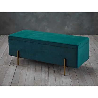 Layla Storage Ottoman - Wood Velvet