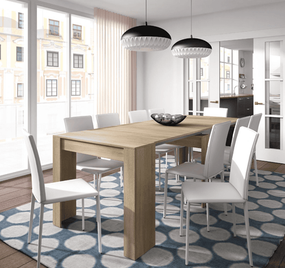 Luiz Extending Dining Table Oak Effect - Wood Velvet