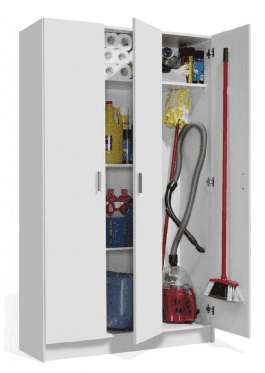 Multi Purpose White Wide Storage Cupboard 3 Door - Wood Velvet